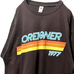 SMARTEX フォリナー1977 ロゴ Tシャツ ブラウン 茶色 L 古着