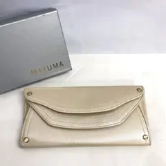 【330】MAYUMA 長財布デュオ 大容量 機能的 ベージュ 新品