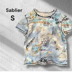 サブリエ◆Tシャツ　総柄　ペイント　半袖　個性的