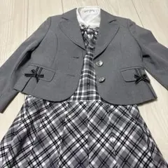 卒服　120 グレー チェック柄 スーツ　フォーマル 入学式　卒園式