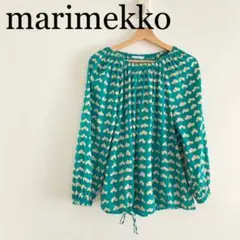美品 マリメッコ レア ハッタラ ギャザーブラウス S marimekko