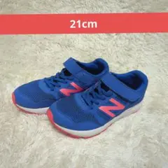 New Balance 21㌢ スニーカー 青/ピンク ベルクロ
