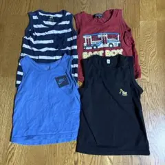 H&M ストライプ ノースリーブタンクトップ など4枚セット100cm