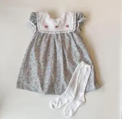 ハンドメイド ワンピース リバティ ビッグカラー 2T