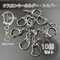 ナスカン キーホルダー シルバー 10個 金具 チャーム ハンドメイド パーツ