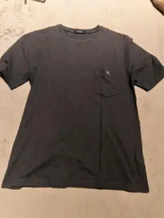 BURBERRYblackLABELsize3ダークグレ 一半袖ポケットTシャツ
