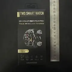 ワイヤレスイヤホン搭載スマートウォッチ「GH-SMWGB-BK」新品未開封