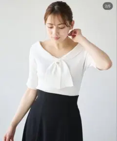 リリアンカラット　オフショルリボンニット