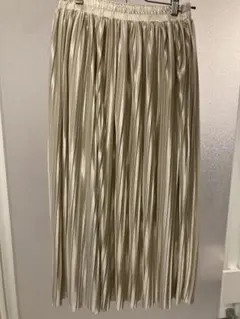 ベージュ プリーツスカートウエストゴム長さ80cm