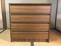 木製チェスト 4段　ブラウン　縦71cm×横73.5cm×奥行60cm
