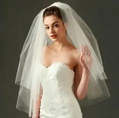 ウェディングベール ホワイト　結婚式　新品　人気ウェディング　白　レース