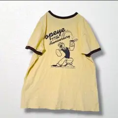 y3【popeye×uniqlo】ポパイヴィンテージ風リンガーTシャツ 刺繍 L