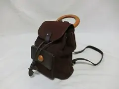 銀座かねまつ スエード レザー リュック ブラウン