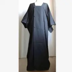 エレガントブラック・ロングコート　単衣道行　しつけ付　美品　⭐️☆匿名☆