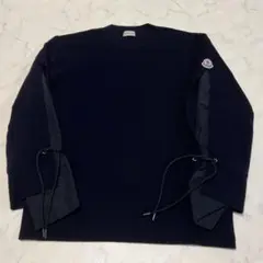 本物 国内規格品 美中古 20AW モンクレール 異素材 レイヤードニット