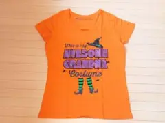 ハロウィン Tシャツ オレンジ AWESOME GRANDMA　お孫さんと一緒に