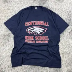 ギルダンアメリカンイーグルカレッジTシャツ/USA製/スポーツMIX/ネイビー