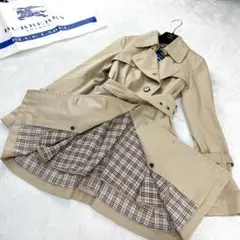 バーバリーブルーレーベル トレンチコート ライナー付き ノバチェック 38 M