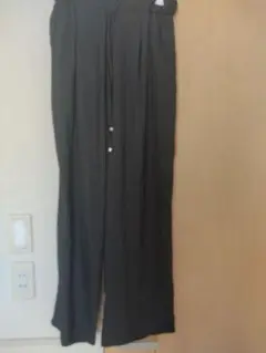 ノーリーズブラックパンツ サラテロ素材