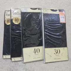 4足セット　tutuanna ブラックストッキング 30・40デニール L-L