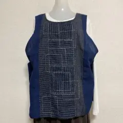着物リメイク 古布 手作り 紋 ベストスーツ ワンピース