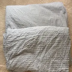 無印良品　ベット用　布団カバーセット　ダブルサイズ　グレーストライプ