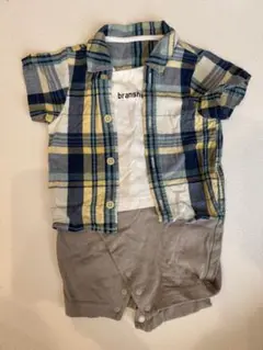 branshes チェック柄ロンパース・カバーオール