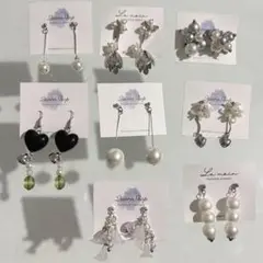 ハンドメイドピアス まとめ売り パールとシルバーのピアスセット04