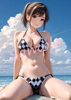 d559 高画質 A4 ポスター イラスト 美女 アニメ コスプレ
