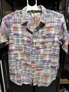 稀少タグ　Beams 半袖チェック　シャツ L