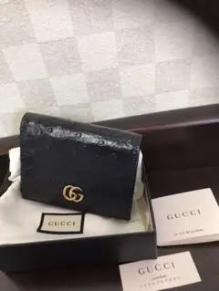 20万円GUCCI 正規品グッチオートリッチゴールド小財布二つ折り財布