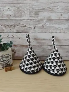 三角鍋つかみ　　黒色　　ハンドメイド