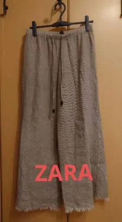 【新品タグ付】【ZARA】リネンワイドパンツ