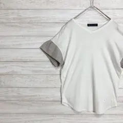 【 BORDERS at BALCONY 】半袖Tシャツ 袖フリル 白 ホワイト