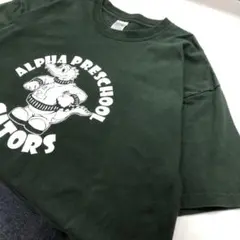 【美品】GILDAN アニマル 半袖Tシャツ ワニ グリーン メンズ2XL