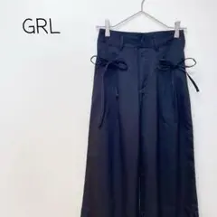 セール♪【美品】パンツ ワイド ストレート ハイウエスト リボン ガーリー