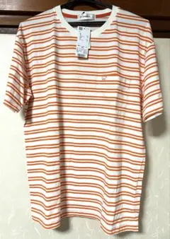 Golden Bear オレンジ/ホワイト ストライプ Tシャツ M