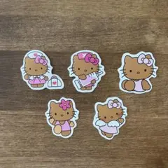 日焼けキティ　キティちゃん　ハローキティ　ステッカー　５枚セット