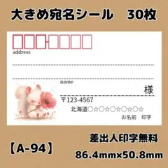 【A-94】宛名シール30枚/サンキュー/ケア/ほんのきもち/差出人/配達員