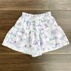 花柄ショートパンツ　キュロット　120㎝　キッズ　女の子　紫色