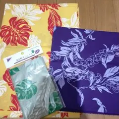 ハワイアンフラワー柄生地 3点セット