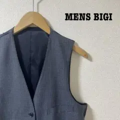 【MEN's BIGI】メンズビギ　チェックベスト　リバーシブル
