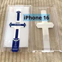 取付キット付２枚セット iPhone 16用 液晶保護ガラスフィルム