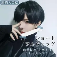 メンズウィッグ ショート ナチュラルブラック 黒 コスプレ 男装 オシャレ