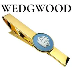 【良品】WEDGWOOD ネクタイピン ゴールド ブルー 帆船 スーツ カメオ