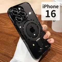 【便利】iPhone16ケースマグセーフリングスタンド機能magsafeブラック