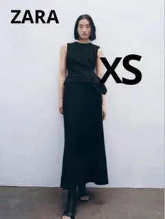 ZARA ザラ レイヤーミディ丈スカート　ブラック　フレアスカート