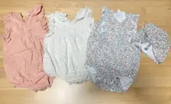 ロンパース 3点セット 80サイズ　H&M marineblue