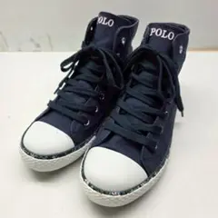 ＄POLO ネイビー ハイカットスニーカー 39