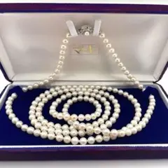 美品✨照り◎ アコヤ パール 真珠 ロング ネックレス